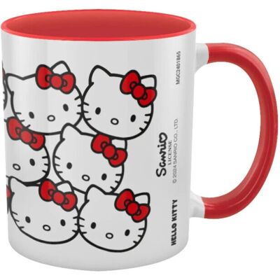 Hello Kitty - Many Kittys Inner Two Tone - White/Red - Ceramic Mug Hello Kitty - Many Kittys Inner Two Tone - White/Red - Ceramic Mug