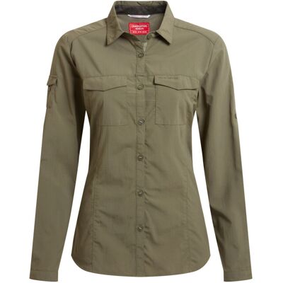 Craghoppers Wild Olive Adventure III Nosilife Shirt - Lange Mouwen - Vrouw Craghoppers Wild Olive Adventure III Nosilife Shirt - Lange Mouwen - Vrouw