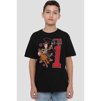 Toy Story Black Kids' I'm 1 Woody Birthday T-Shirt - T-Shirt Toy Story Black Kids' I'm 1 Woody Birthday T-Shirt - T-Shirt
