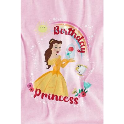 T-shirt Rose Disney Belle Chip - Anniversaire Enfant Princesse T-shirt Rose Disney Belle Chip - Anniversaire Enfant Princesse