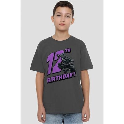 Maglietta di compleanno Marvel Black Panther per bambini 12 anni - Maglietta Maglietta di compleanno Marvel Black Panther per bambini 12 anni - Maglietta