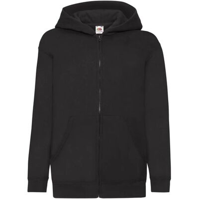 Fruit of the Loom Klassiek jasje met capuchon - Zwart - 116 - Jacket Fruit of the Loom Klassiek jasje met capuchon - Zwart - 116 - Jacket