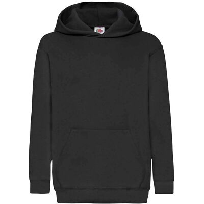 Fruit of the Loom - Kids Classic Hoodie - Black - Hoodie Fruit of the Loom - Kids Classic Hoodie - Black - Hoodie