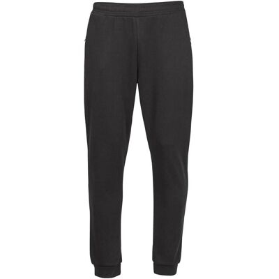 Tee Jays - Heren geribde interlock joggingbroek - Black Tee Jays - Heren geribde interlock joggingbroek - Black