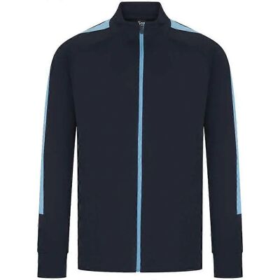 Finden & Hales Mens Knitted Tracksuit Top Navy/Sky Blue XL - Tracksuit Top Finden & Hales Mens Knitted Tracksuit Top Navy/Sky Blue XL - Tracksuit Top