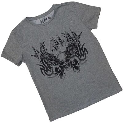 Def Leppard Grey Tribal Skull T-Shirt - T-Shirt Def Leppard Grey Tribal Skull T-Shirt - T-Shirt