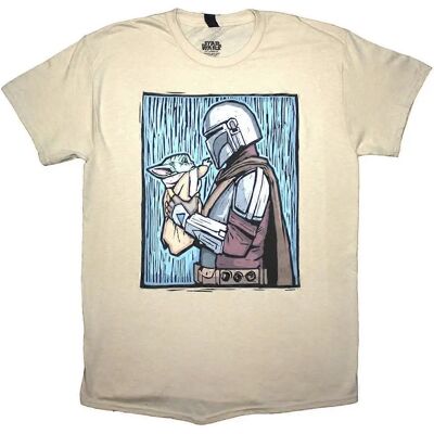 Star Wars Unisex Volwassen The Mandalorian Holding Grogu T-Shirt - T-Shirt Star Wars Unisex Volwassen The Mandalorian Holding Grogu T-Shirt - T-Shirt