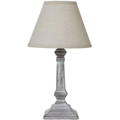 Hill Interiors Capsa Column - Linen and Wood - Table Lamp Hill Interiors Capsa Column - Linen and Wood - Table Lamp