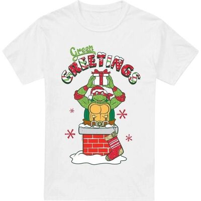 Teenage Mutant Ninja Turtles Maglietta Uomo Verde Auguri Natale - Maglietta Teenage Mutant Ninja Turtles Maglietta Uomo Verde Auguri Natale - Maglietta
