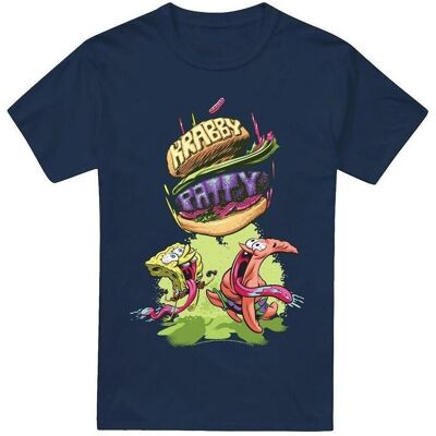 SpongeBob SquarePants Krabby Patty Navy T-Shirt - T-Shirt SpongeBob SquarePants Krabby Patty Navy T-Shirt - T-Shirt