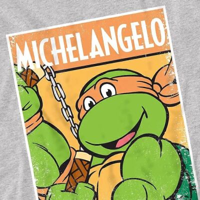 Teenage Mutant Ninja Turtles Michelangelo Heather T-Shirt - T-Shirt Teenage Mutant Ninja Turtles Michelangelo Heather T-Shirt - T-Shirt
