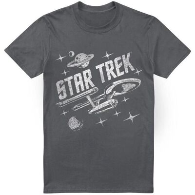 Star Trek Mens Through Space Charcoal XXL - T-Shirt Star Trek Mens Through Space Charcoal XXL - T-Shirt