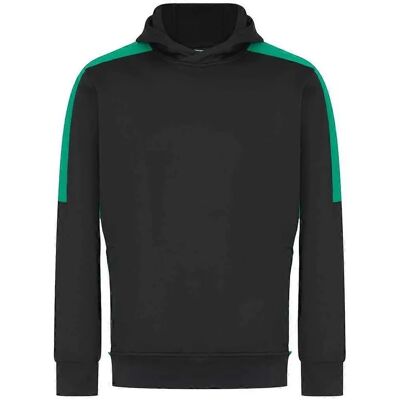 Finden & Hales Unisex Adult Team Hoodie - Black/Emerald - S - Hooded Sweatshirt Finden & Hales Unisex Adult Team Hoodie - Black/Emerald - S - Hooded Sweatshirt
