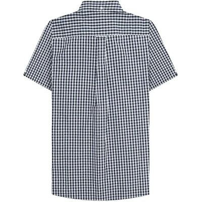 Lambretta Model SS25 Gingham Overhemd Marine/Wit - Overhemd Lambretta Model SS25 Gingham Overhemd Marine/Wit - Overhemd