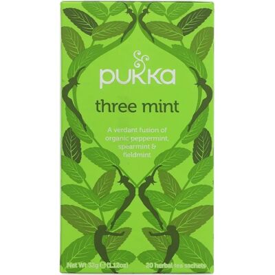 Pukka Organic Three Mint Herbal Tea - Refreshing & Soothing - 20 Bags Pukka Organic Three Mint Herbal Tea - Refreshing & Soothing - 20 Bags