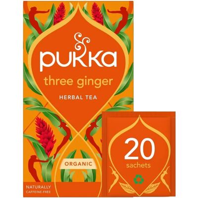Pukka Three Ginger Tea - Organic Herbal Tea, 20 Bags Pukka Three Ginger Tea - Organic Herbal Tea, 20 Bags