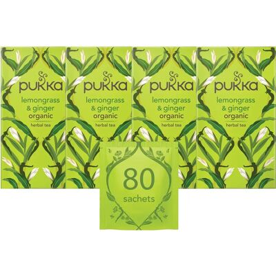 Pukka Lemongrass & Ginger Organic Tea - 80 Bags Pukka Lemongrass & Ginger Organic Tea - 80 Bags