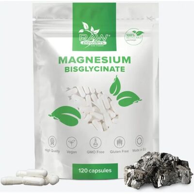 Raw Powders Magnésium Bisglycinate 500mg - Complément pour la santé cardiaque - Publicité Raw Powders Magnésium Bisglycinate 500mg - Complément pour la santé cardiaque - Publicité