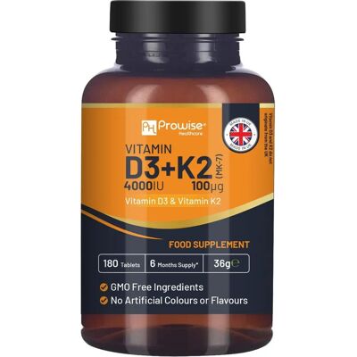 Prowise Healthcare Vitamina D3 4000IU & K2 MK7 - Supporto immunitario e osseo Prowise Healthcare Vitamina D3 4000IU & K2 MK7 - Supporto immunitario e osseo