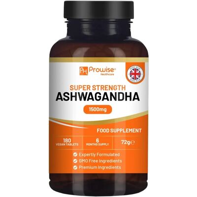 Prowise Healthcare Ashwagandha 1500mg - Vegano, Estoque de 6 Meses - Extrato de Raiz de Alta Potência Prowise Healthcare Ashwagandha 1500mg - Vegano, Estoque de 6 Meses - Extrato de Raiz de Alta Potência