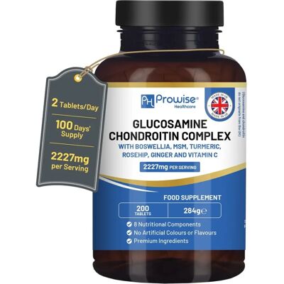 Complexo de Glucosamina e Condroitina Prowise - Comprimidos de Alta Potência Complexo de Glucosamina e Condroitina Prowise - Comprimidos de Alta Potência