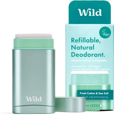 WILD Anywear Fresh Cotton and Sea Salt Deodorant in Aqua Case (40 g) WILD Anywear Fresh Cotton and Sea Salt Deodorant in Aqua Case (40 g)