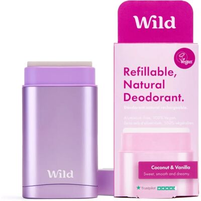 WILD Anywear Coconut and Vanilla Deodorant in Purple Case (40 g) WILD Anywear Coconut and Vanilla Deodorant in Purple Case (40 g)