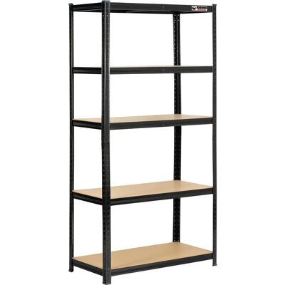 Rhino - 6 Bays 180x90x45cm Black Boltless - Garage Shelving Unit Rhino - 6 Bays 180x90x45cm Black Boltless - Garage Shelving Unit