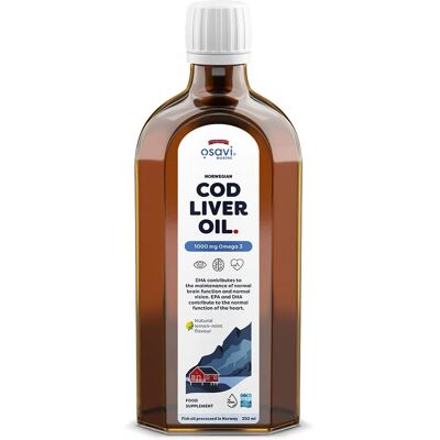 Osavi Norwegisches Kabeljau-Leberöl - 1000mg Omega 3 - Zitronen-Minz - Nahrungsergänzung Osavi Norwegisches Kabeljau-Leberöl - 1000mg Omega 3 - Zitronen-Minz - Nahrungsergänzung