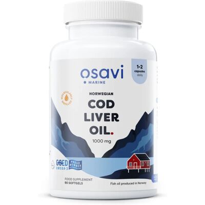 Osavi Norwegian Cod Liver Oil Softgels - 1000mg Osavi Norwegian Cod Liver Oil Softgels - 1000mg