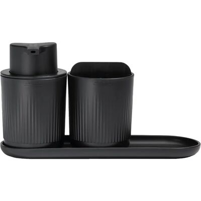ReBorn Recycled Plastic Bathroom Accessories Set - Graphite Black ReBorn Recycled Plastic Bathroom Accessories Set - Graphite Black