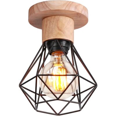 AXHUP - Diamante Cage - Ø16cm - Black Wood - Ceiling Light AXHUP - Diamante Cage - Ø16cm - Black Wood - Ceiling Light