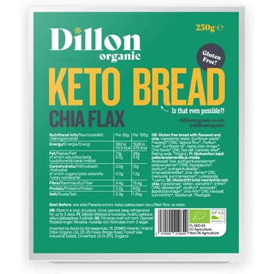 Dillon Organic Chia Flax Keto Bread 250g - Bread Dillon Organic Chia Flax Keto Bread 250g - Bread