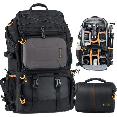TARION Kamera Rucksack Groß 2-in-1 mit Extra Kameratasche für SLR D-SLR - Kamerarucksack TARION Kamera Rucksack Groß 2-in-1 mit Extra Kameratasche für SLR D-SLR - Kamerarucksack