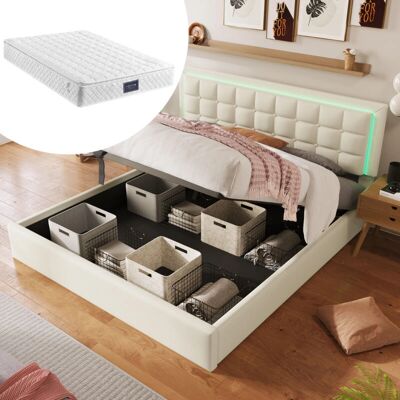 OKWISH - Letto imbottito con rete a doghe e vano contenitore - Bed OKWISH - Letto imbottito con rete a doghe e vano contenitore - Bed