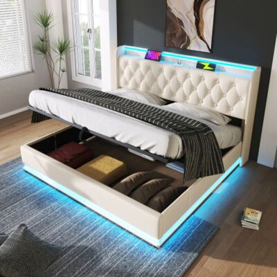 OKWISH Letto imbottito - 180x200 cm - Blanco - Bed OKWISH Letto imbottito - 180x200 cm - Blanco - Bed
