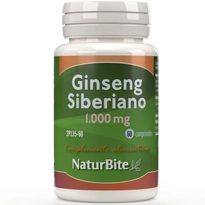 Ginseng Siberiano de Naturbite 60 Comprimidos - Suplemento Alimentar Ginseng Siberiano de Naturbite 60 Comprimidos - Suplemento Alimentar