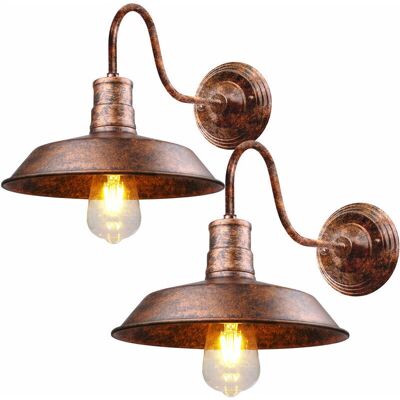 Hugo Vintage Wandleuchte mit Bogenarm - Wandlampe in Rost Hugo Vintage Wandleuchte mit Bogenarm - Wandlampe in Rost