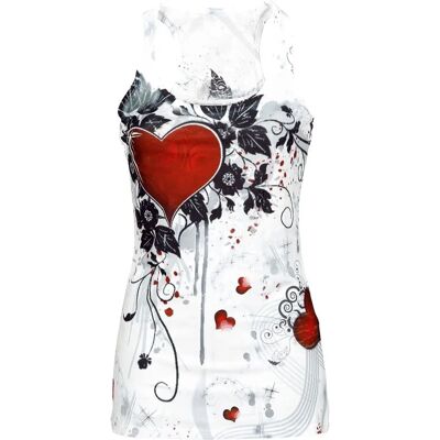 Innocent Rose Heart Top - S til XL - Hvid - Kvinde Innocent Rose Heart Top - S til XL - Hvid - Kvinde