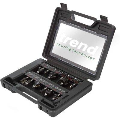 Trend SS8X1/4TC 12-Piece Router Cutter Set - Black/White Trend SS8X1/4TC 12-Piece Router Cutter Set - Black/White