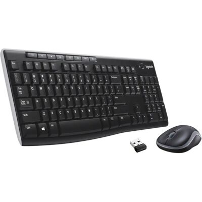 Logitech MK270 Trådløst Tastatur og Mus - Svart, Sølv Logitech MK270 Trådløst Tastatur og Mus - Svart, Sølv