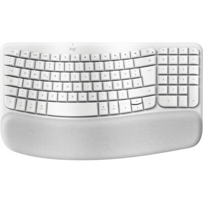 Logitech Weiße Wave Keys für Mac Bluetooth Tastatur - Ergonomisch, Vollgröße, DE-Layout Logitech Weiße Wave Keys für Mac Bluetooth Tastatur - Ergonomisch, Vollgröße, DE-Layout