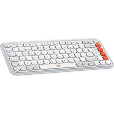 Teclado compacto Bluetooth naranja y blanco Logitech Teclado compacto Bluetooth naranja y blanco Logitech
