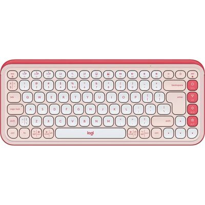 Logitech Rosa Trådlös Tangentbord - US International - Bluetooth - Kompakt Logitech Rosa Trådlös Tangentbord - US International - Bluetooth - Kompakt