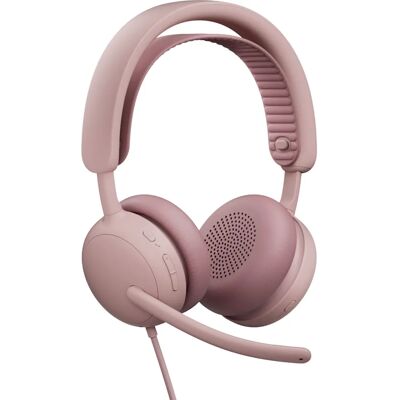 Logitech - Zone Wired 2 - Rose - USB-C/USB-A Headset - Publicité Logitech - Zone Wired 2 - Rose - USB-C/USB-A Headset - Publicité