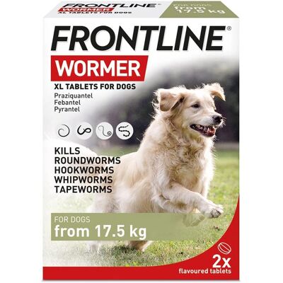 Frontline Wormer XL Tablets for Dogs - Effective Broad-Spectrum Dewormer - 2 Tablets Frontline Wormer XL Tablets for Dogs - Effective Broad-Spectrum Dewormer - 2 Tablets