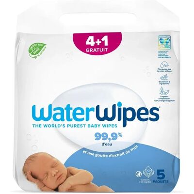 Toalhitas WaterWipes para Bebés - 5 x 60 unid. Toalhitas WaterWipes para Bebés - 5 x 60 unid.