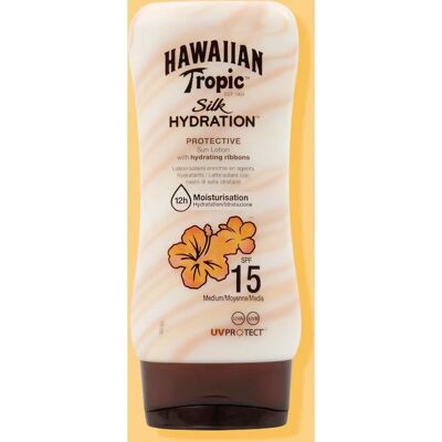 Hawaiian Tropic Zijde Hydratatie Beschermende Zonnebrandlotion SPF 15 (180ml) Hawaiian Tropic Zijde Hydratatie Beschermende Zonnebrandlotion SPF 15 (180ml)