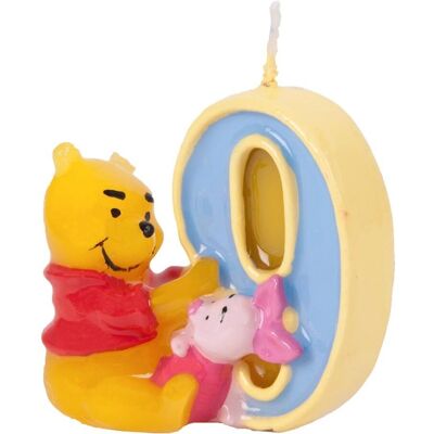 CERULLO Winnie The Pooh ljus - Nummer 9 - Blandet CERULLO Winnie The Pooh ljus - Nummer 9 - Blandet