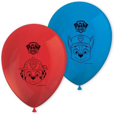 Paw Patrol 8 Punaisia ja sinisiä lateksipalloja - Balloons Paw Patrol 8 Punaisia ja sinisiä lateksipalloja - Balloons